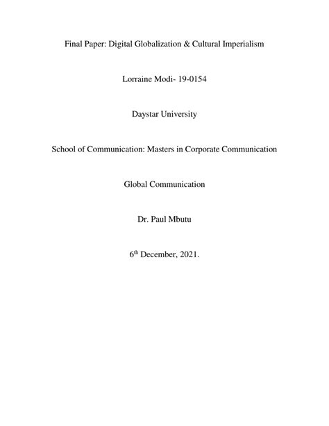 (PDF) Digital Globalization & Cultural Imperialism .